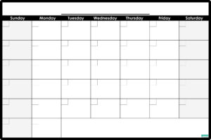 Monthly Dry Erase Calendar