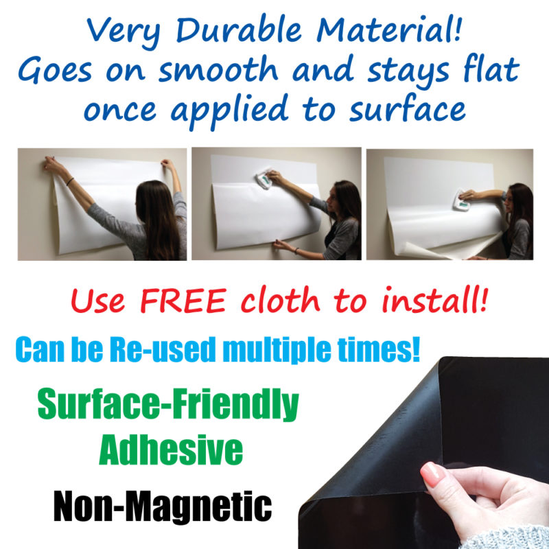 ReStic Dry Erase Surface Black Surface Removable