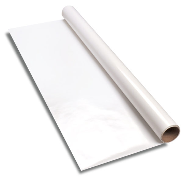 roll of low-gloss, wet erase surface material