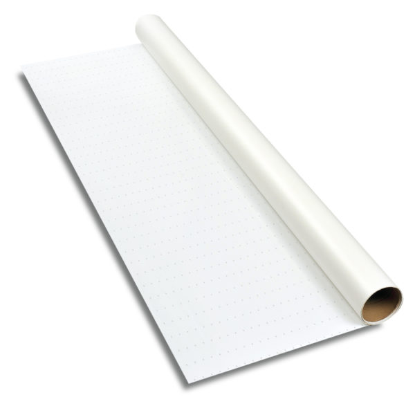roll of dry erase resurfacing material with dotted grids