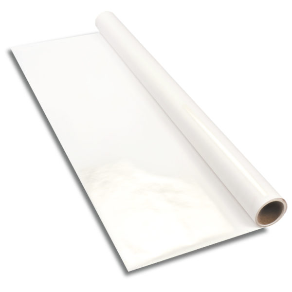 roll of low-gloss, wet erase surface material